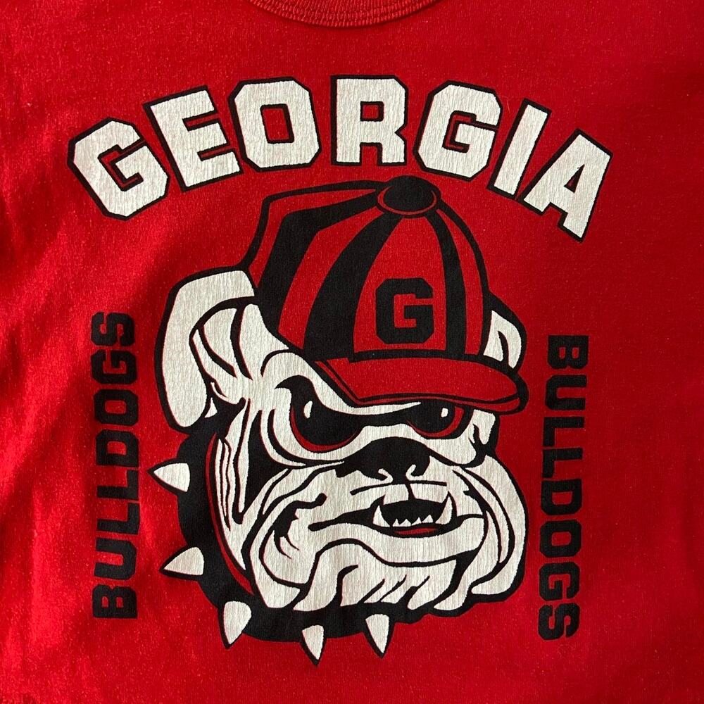 Vintage single stitch made in usa university of georgia bulldogs cropped tee